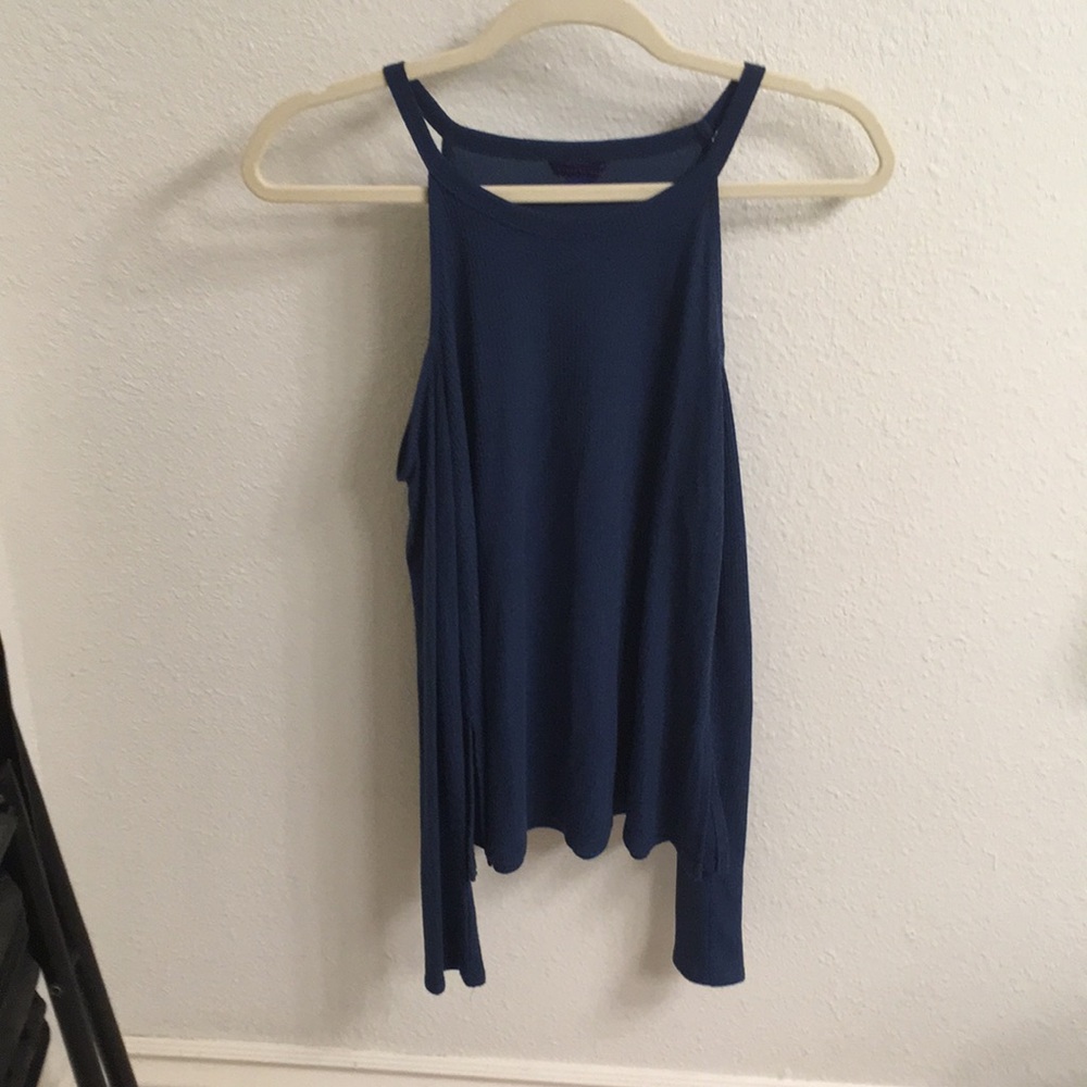 Cold shoulder/spaghetti strap/long sleeve w/slits